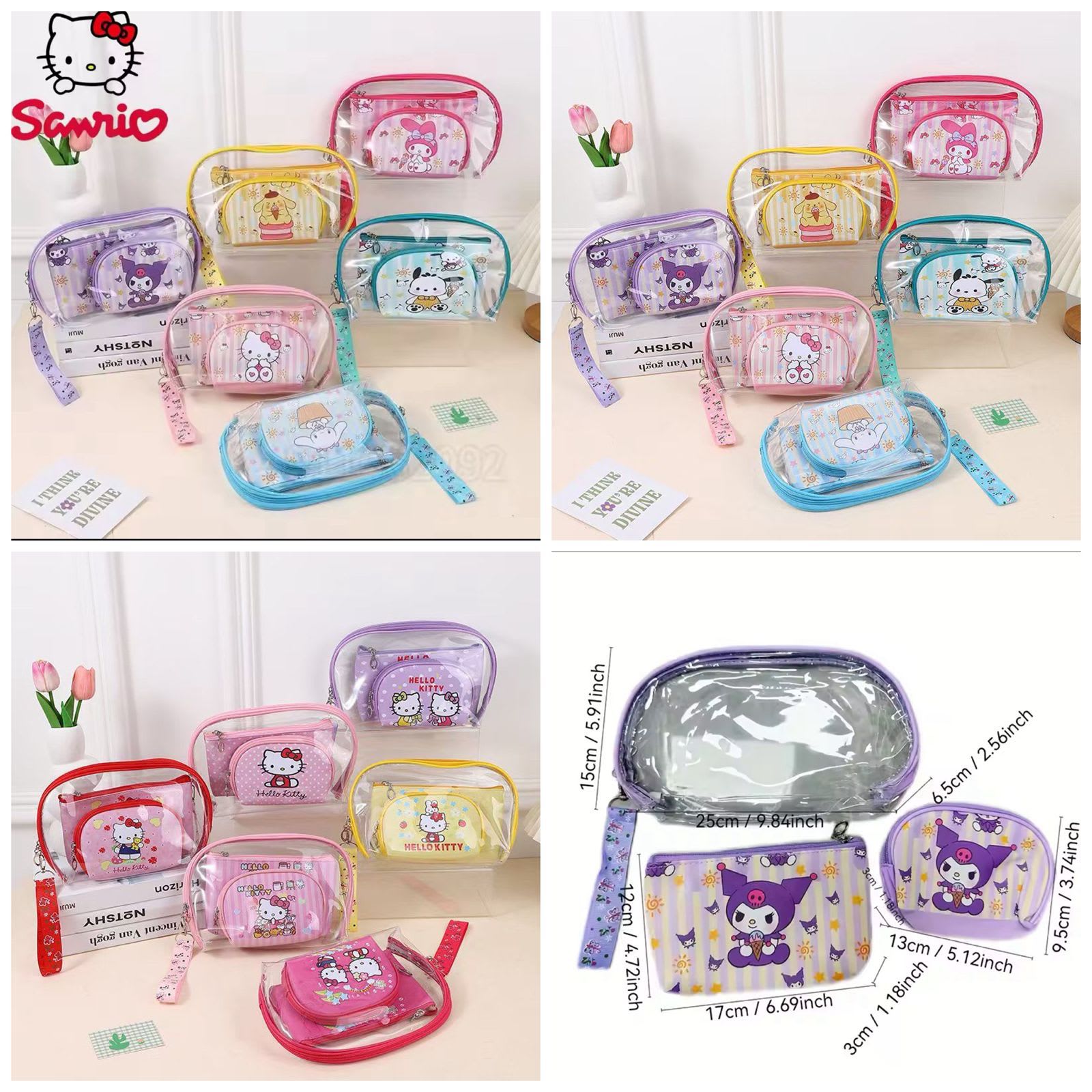 3 PCS Cute Multipurpose Use Travel Pouch
