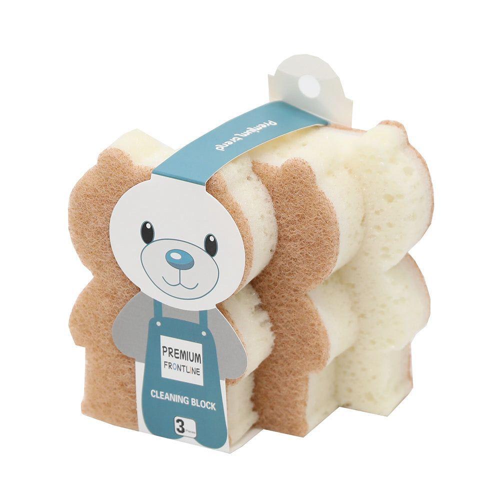 Cute Bear Body Scrubber Sponge (3 PCS)