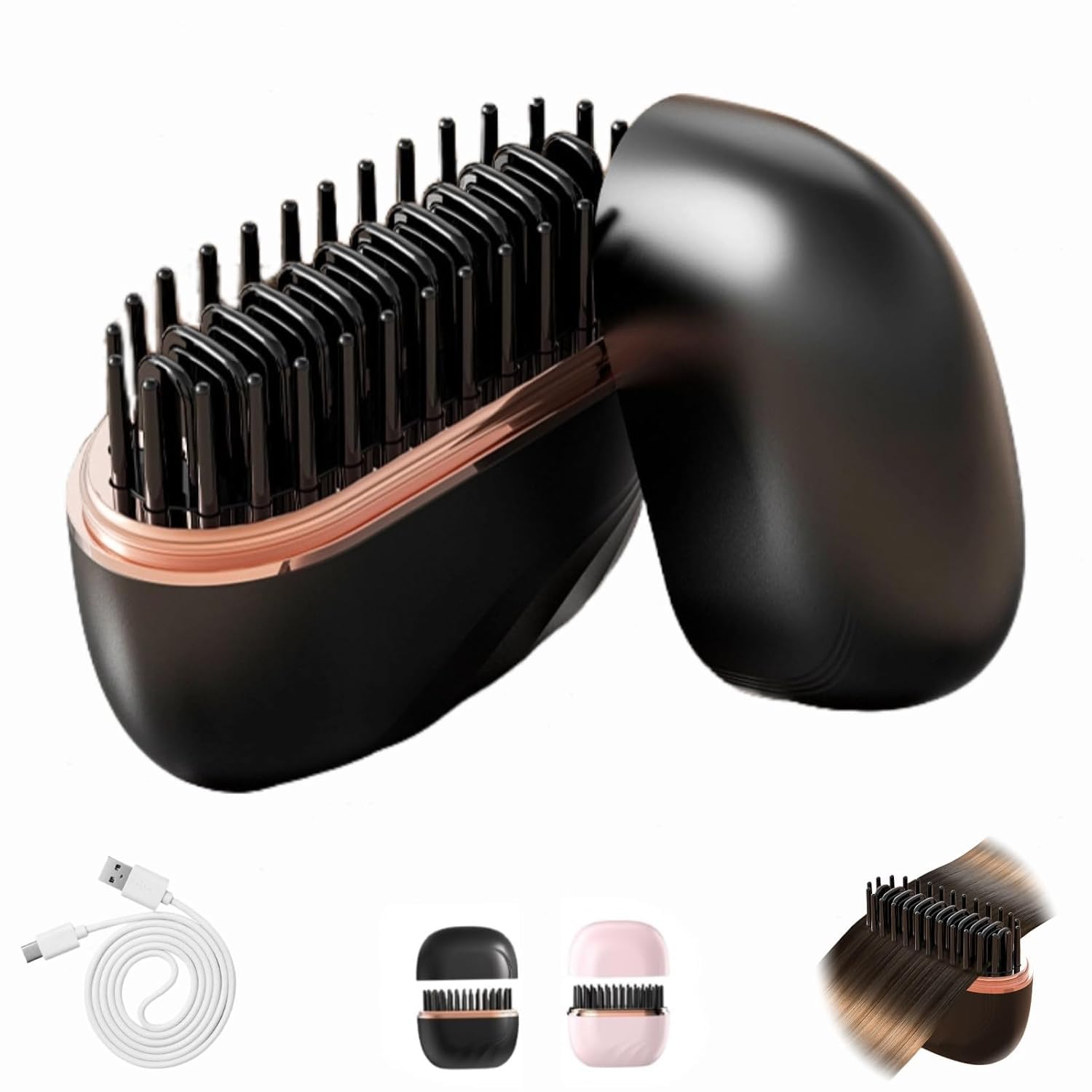Mini Cordless Hair Straightener Brush