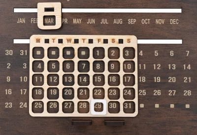 Wooden Life Time Calendar