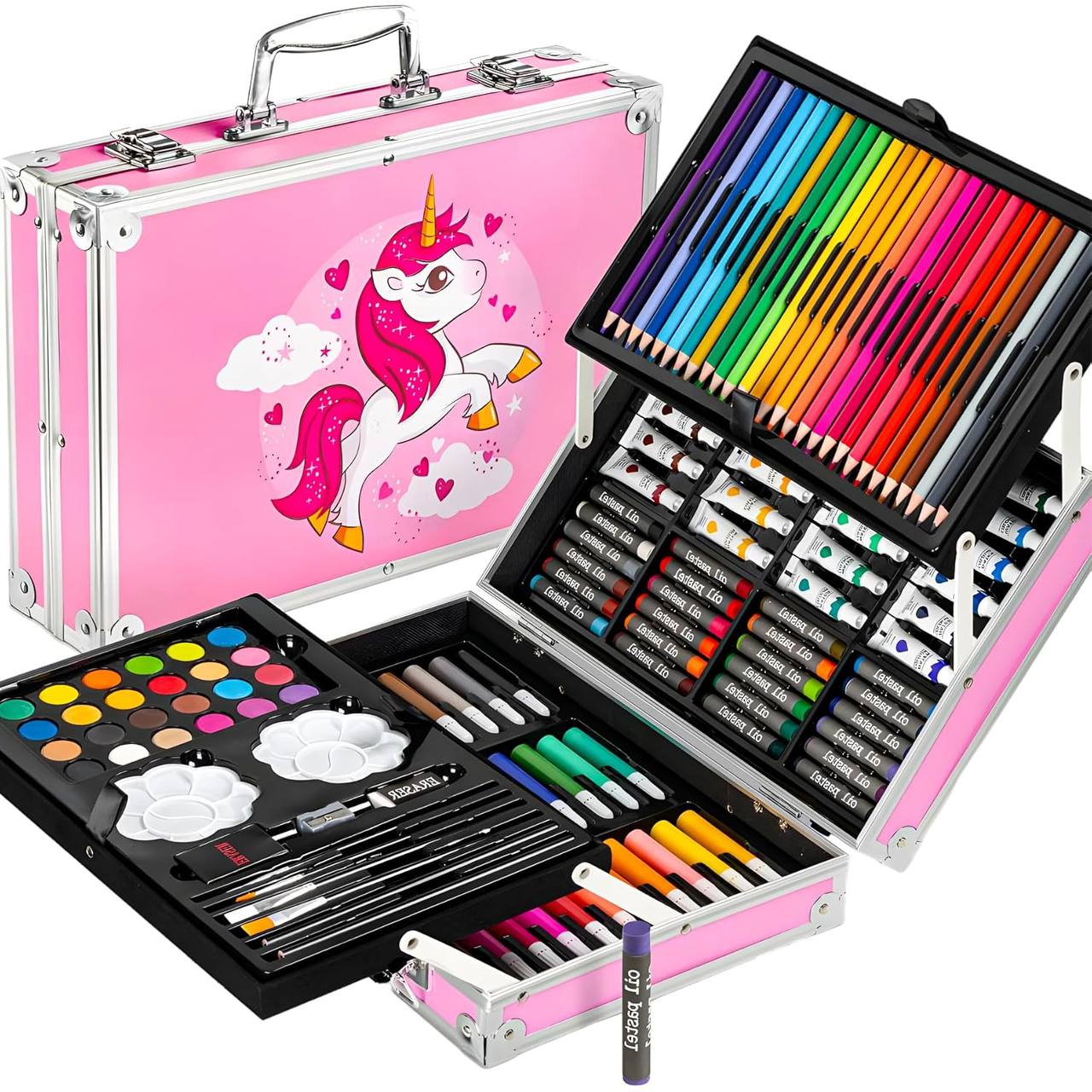 Art SET 145 Color (Pink) Plastic Deluxe Art SET Box