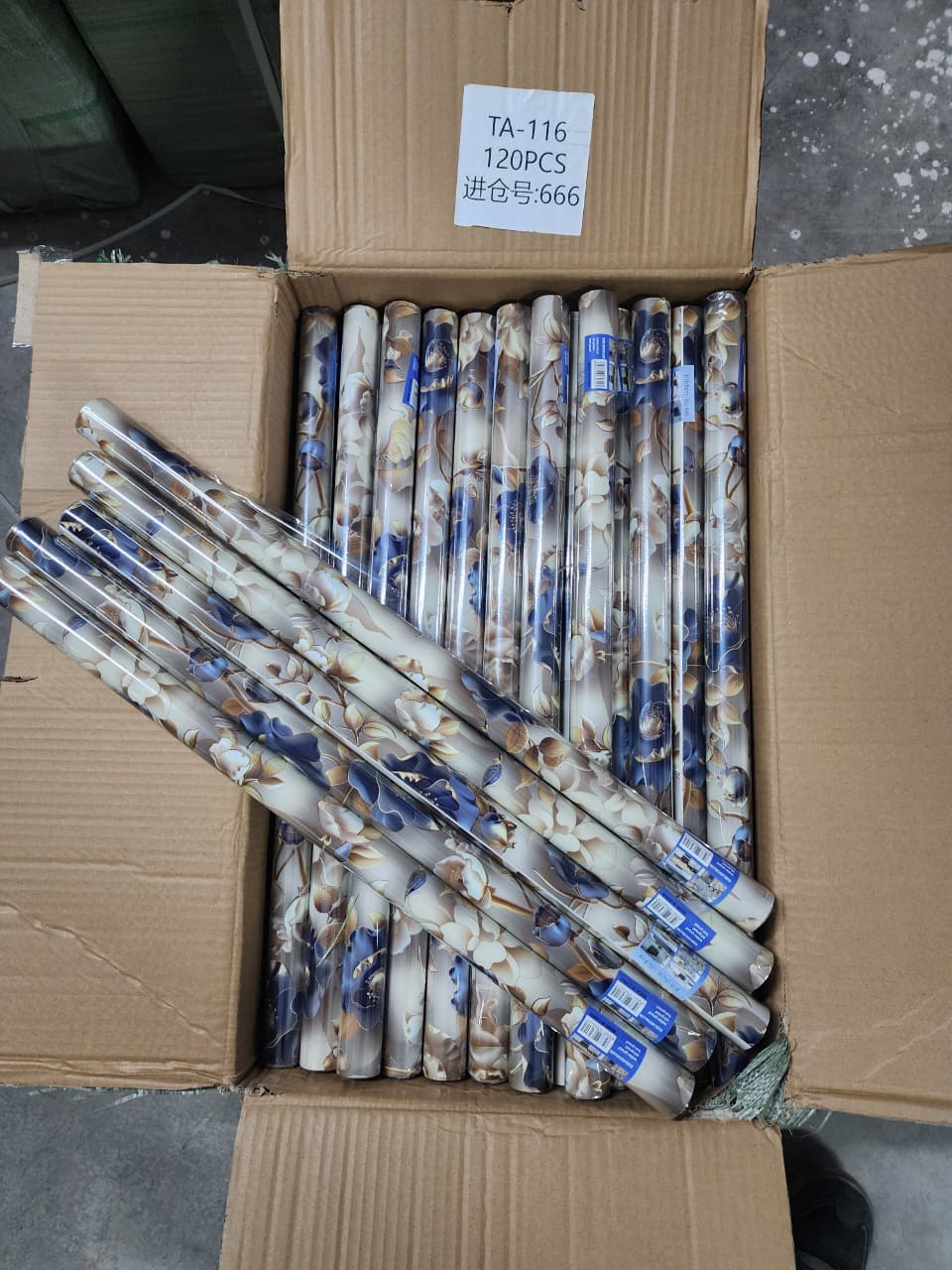 Blue Goloden Flower Foil Paper Ta 116