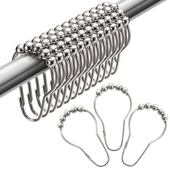 Shower Curtain Hooks (Silver)