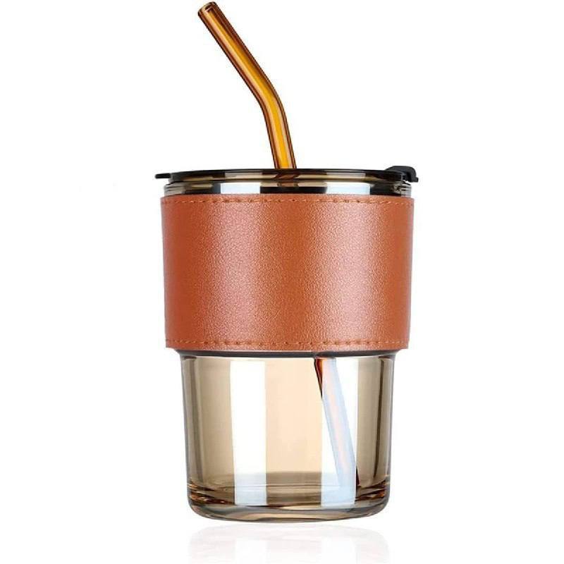 Glass Tumbler Cup with Lid 400ML