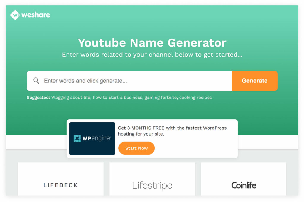 FREE YouTube Channel Name Generator | Genarate 1000's Of YouTube Name Ideas