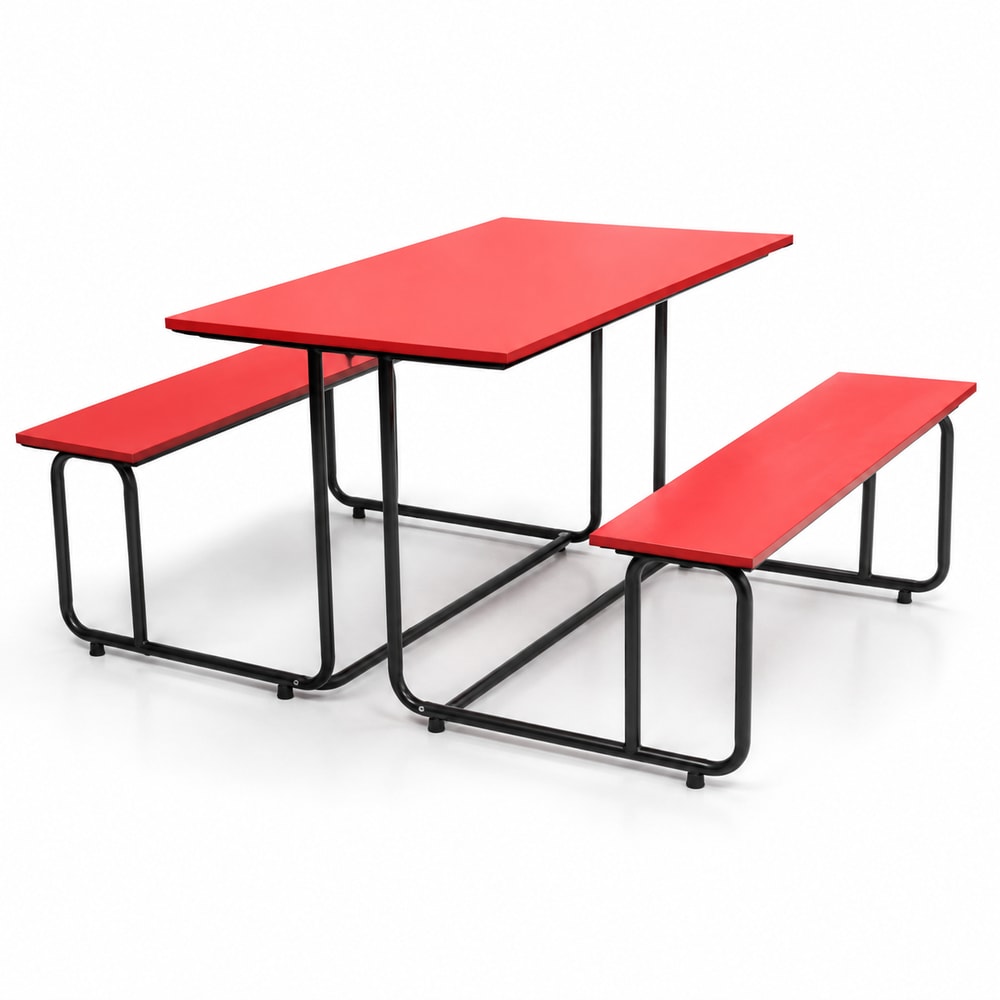 Red Picnic Table Bench Set