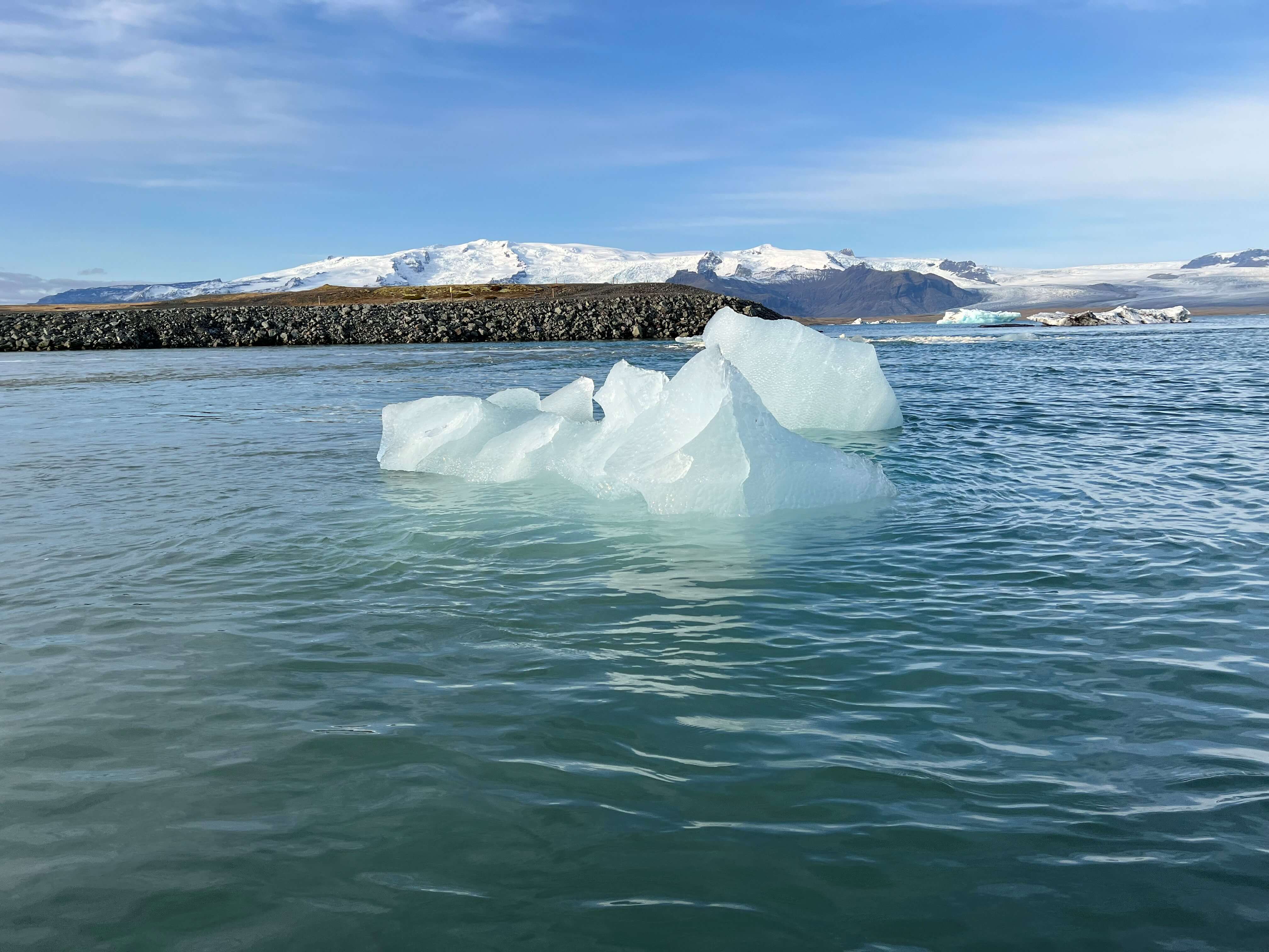 Iceberg in a still glacial lagoon