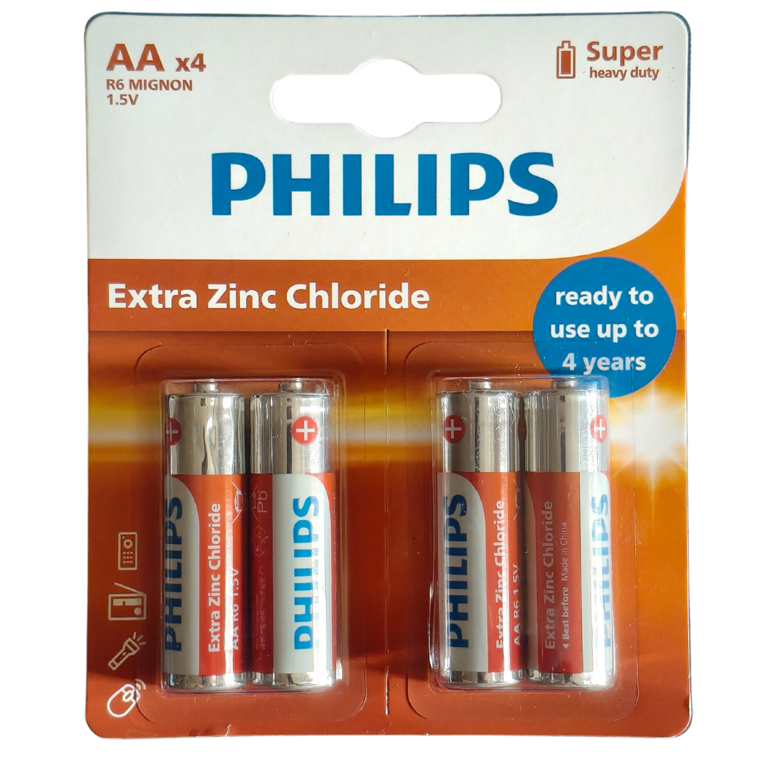 PHILIPS Extra Zinc ChlorideAA 4pcs/card