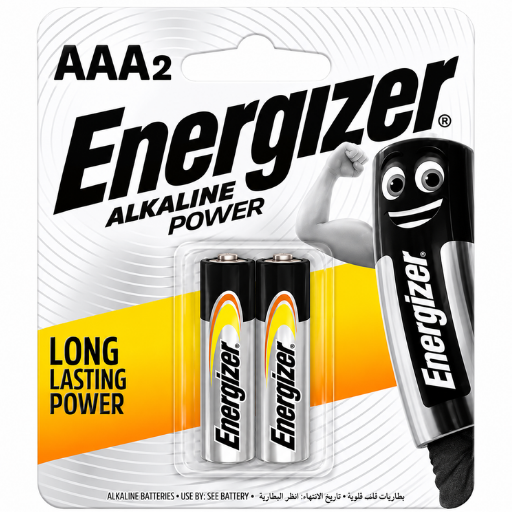 Energizer power AAA 2 Alkaline Batteries Pack of 2 1.5V