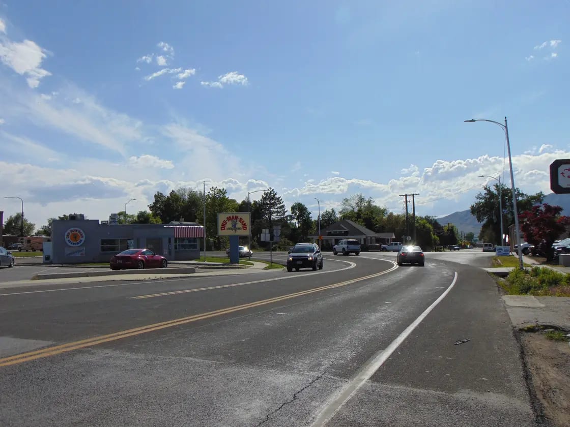Street scene in Payson, Utah, in south Utah County