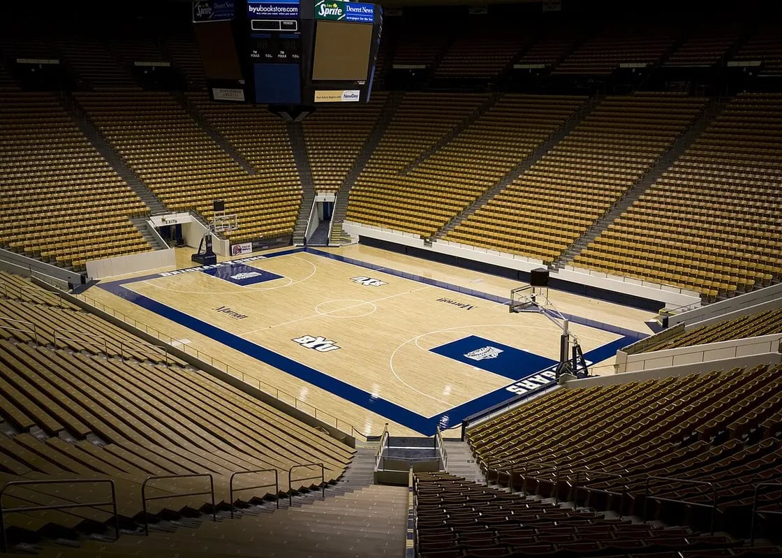 The Marriott Center at Brigham Young University in Provo, Utah, where the Education Week devotional is held