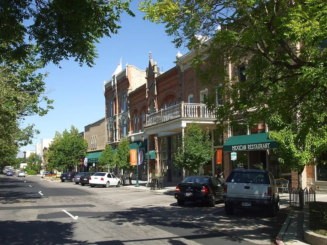 Looking west along Center Street through the Provo Downtown Historic District