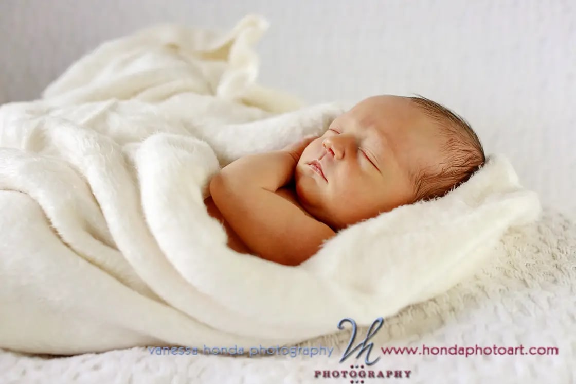 Newborn baby wrapped in a blanket