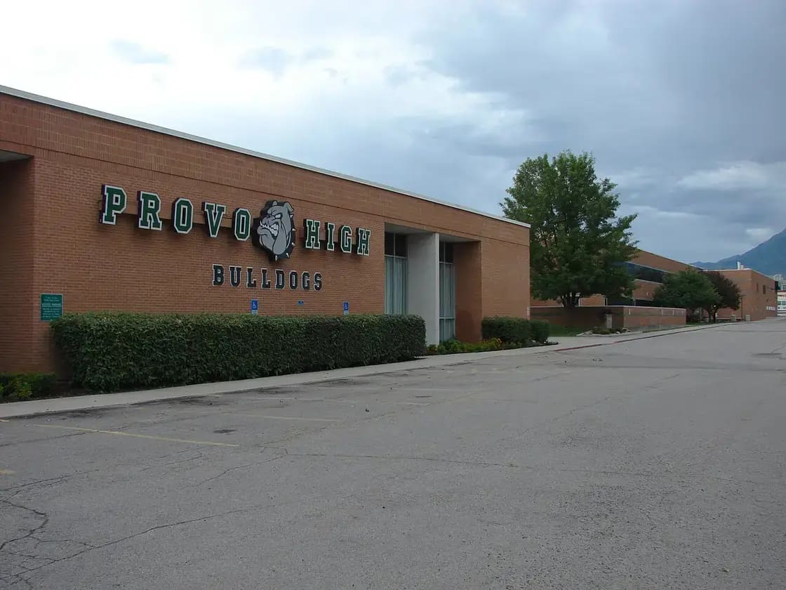 The former Provo High School building in Provo, Utah — now the site of BYU's West Campus
