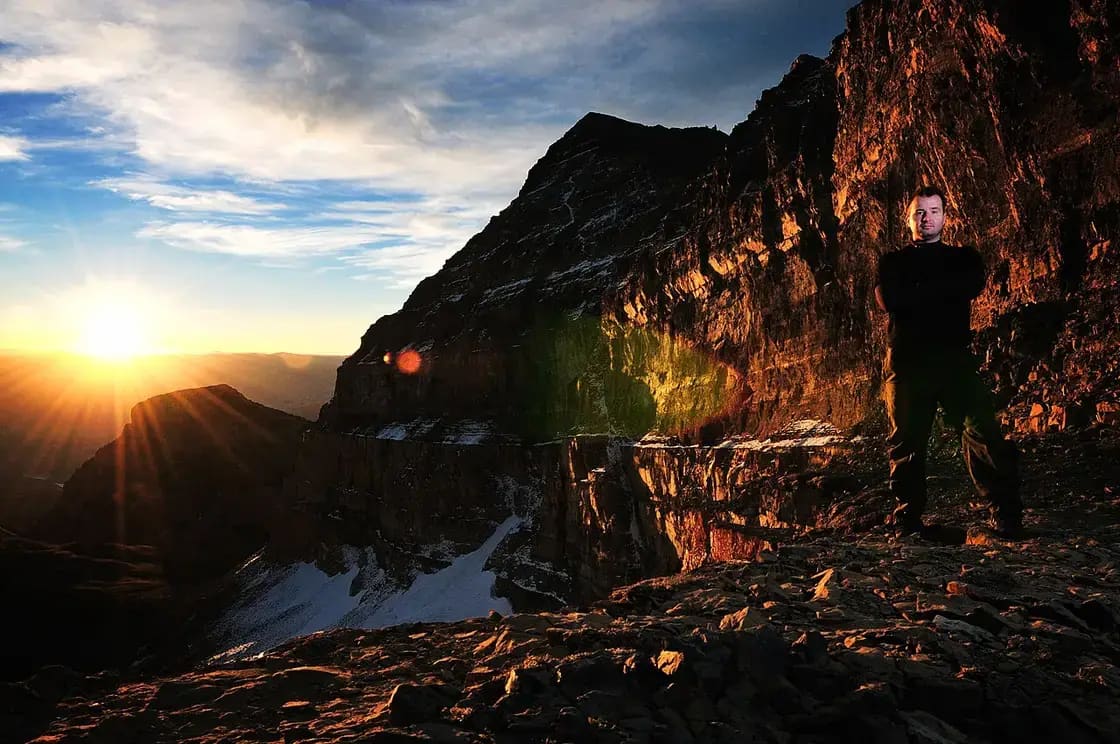 Sunrise light on Mount Timpanogos above Utah Valley