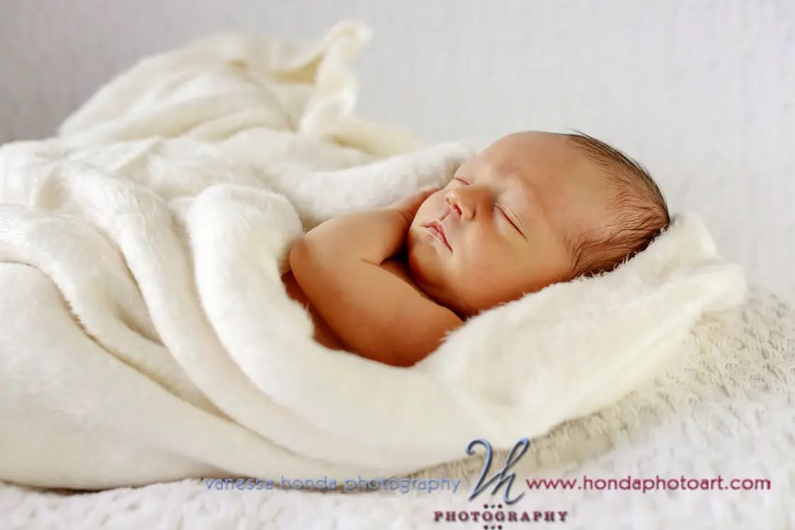 Newborn baby wrapped in a blanket