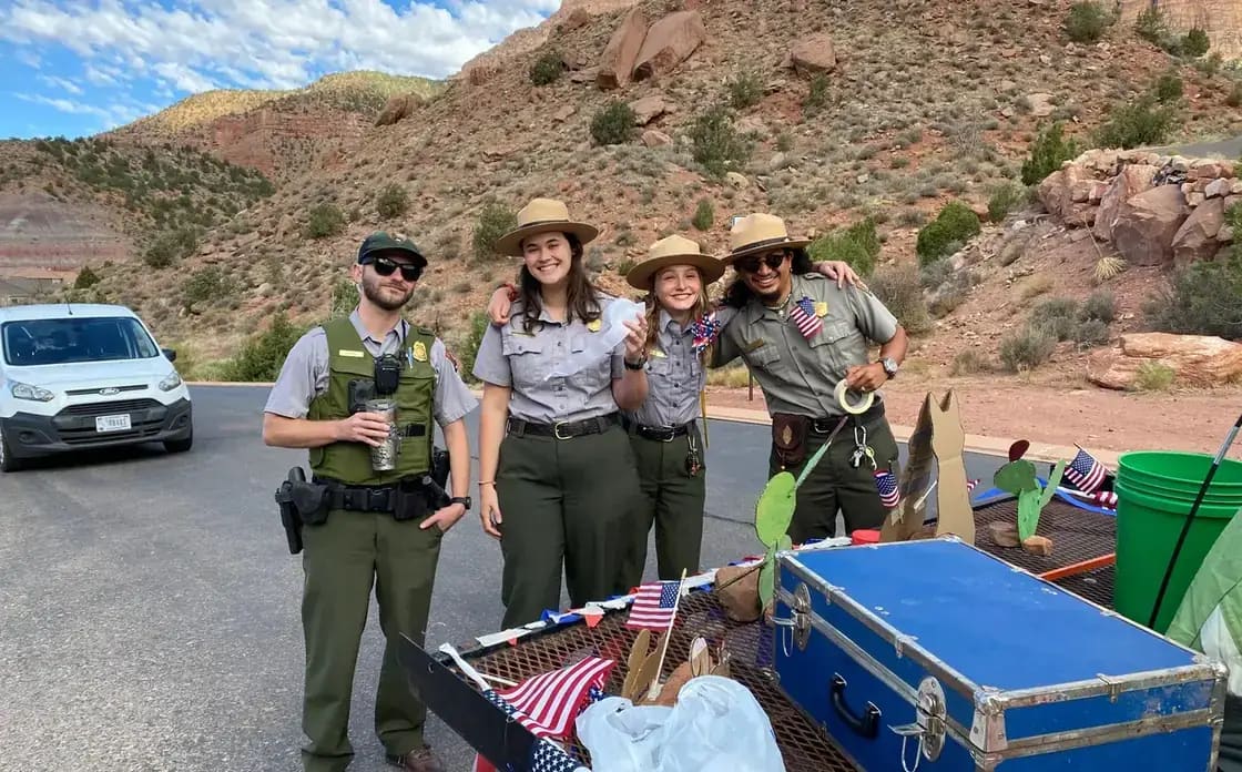 A small-town Fourth of July parade making its way down a Utah street