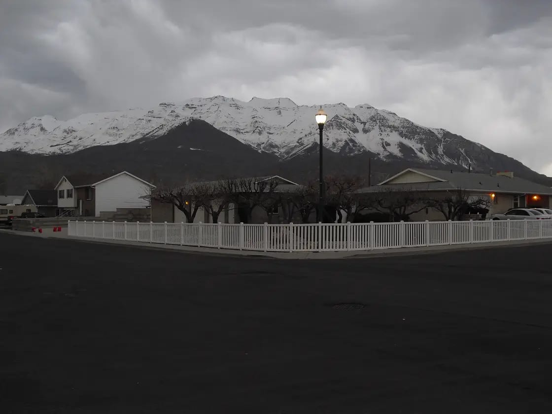 Mount Timpanogos rising above central Orem, Utah