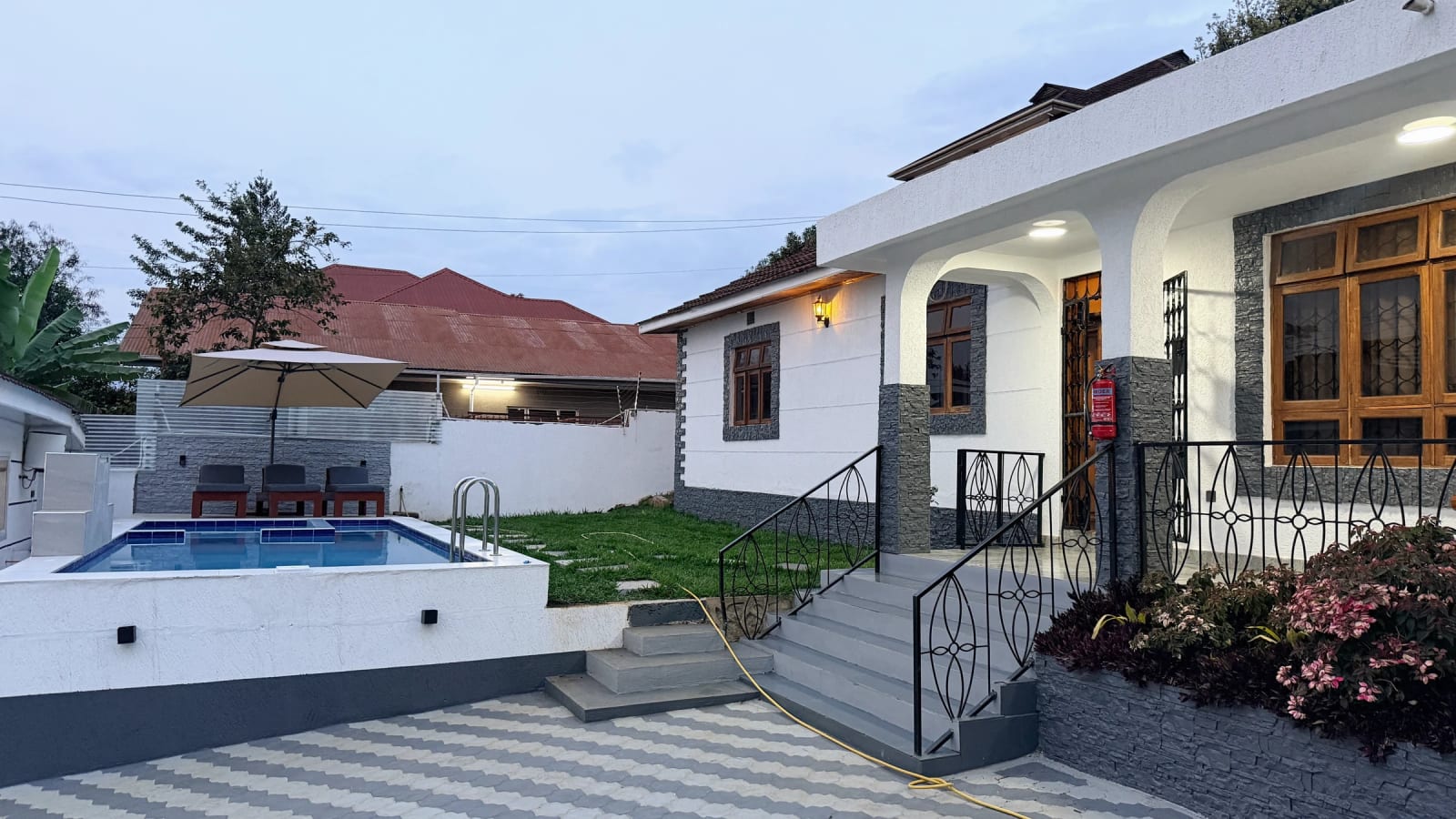 The Nook at dusk — Kyada Stays, Arusha