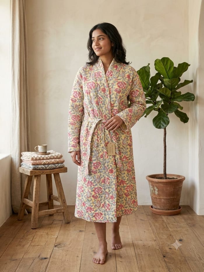 Reversible Quilted Robe — view 3