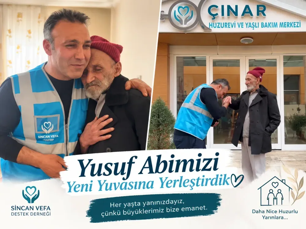 Yusuf abimizin huzurevine yerleşme sürecinden anlamlı bir kare.