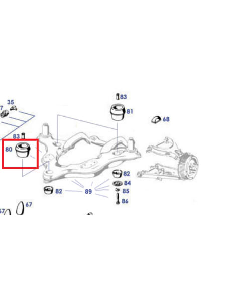 Sous-châssis Tampon en Caoutchouc Avant Haut Ponton 190SL - 1803330365