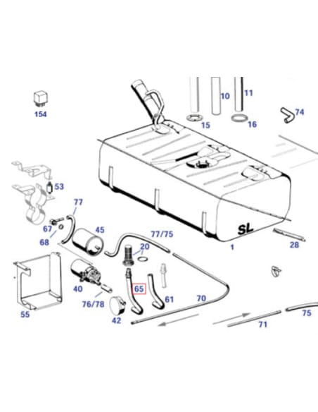 Tuyau Carburant du Réservoir - R107 SL SLC - 1164701575
