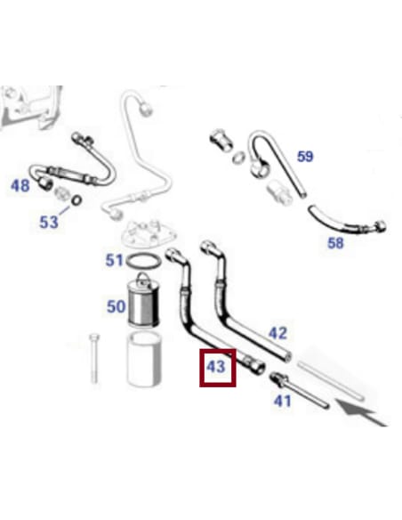 Brandstofslang op filterhuis W108 SE W111 SE W113 - 1084760026