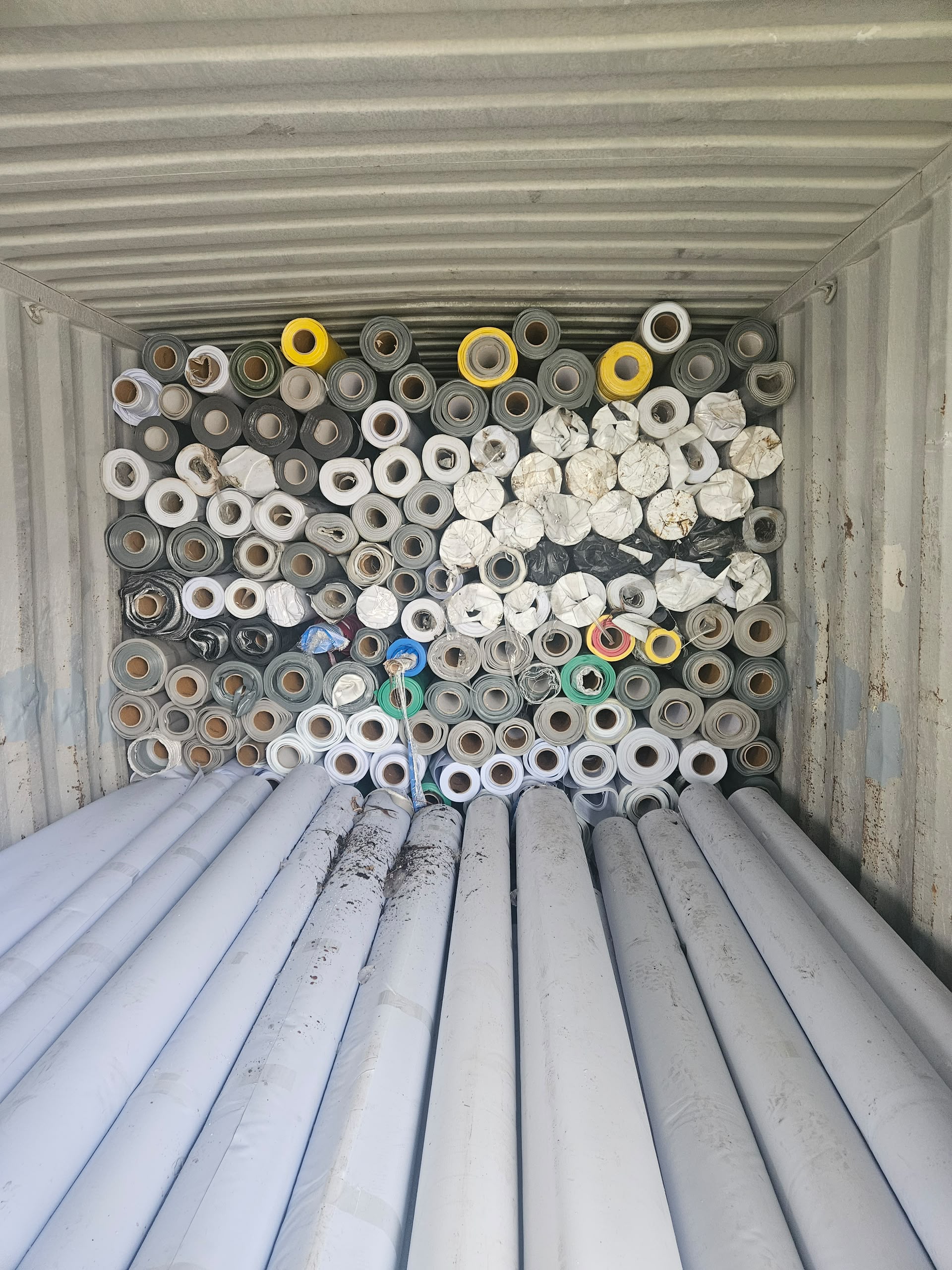 Goods inside the container on arrival in Nigeria