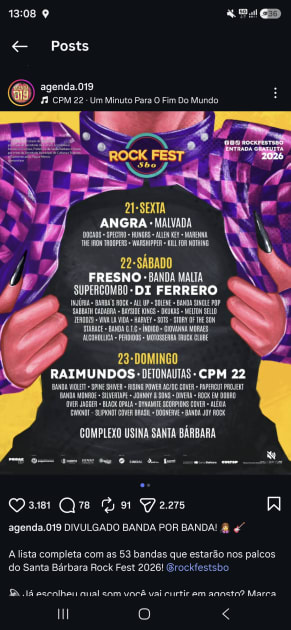 Rock Fest Sbo 2026 - Sábado