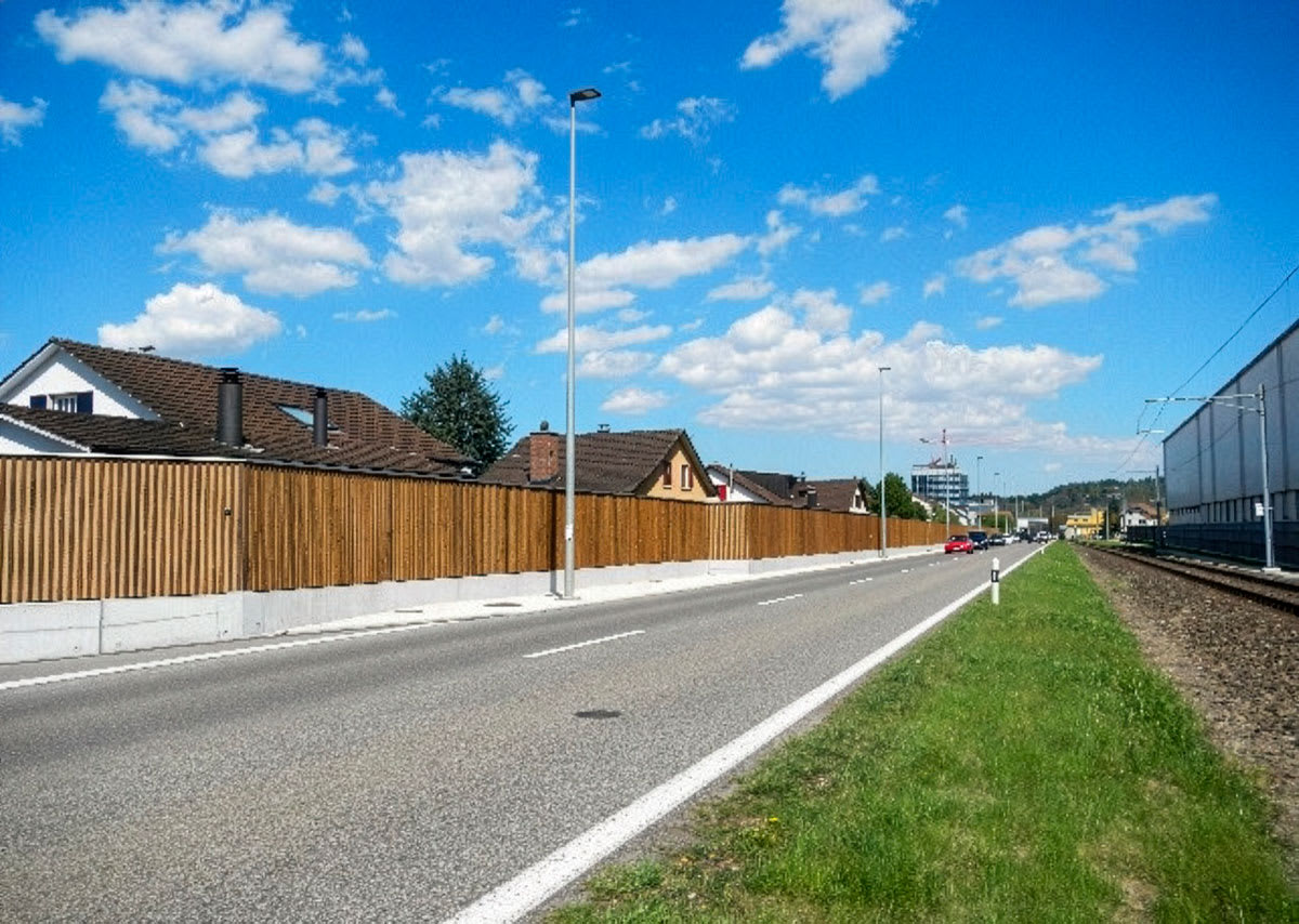 Suhr – Lärmschutzwand Mausweg / Reiherweg – Tiefbau – VZP Ingenieure AG