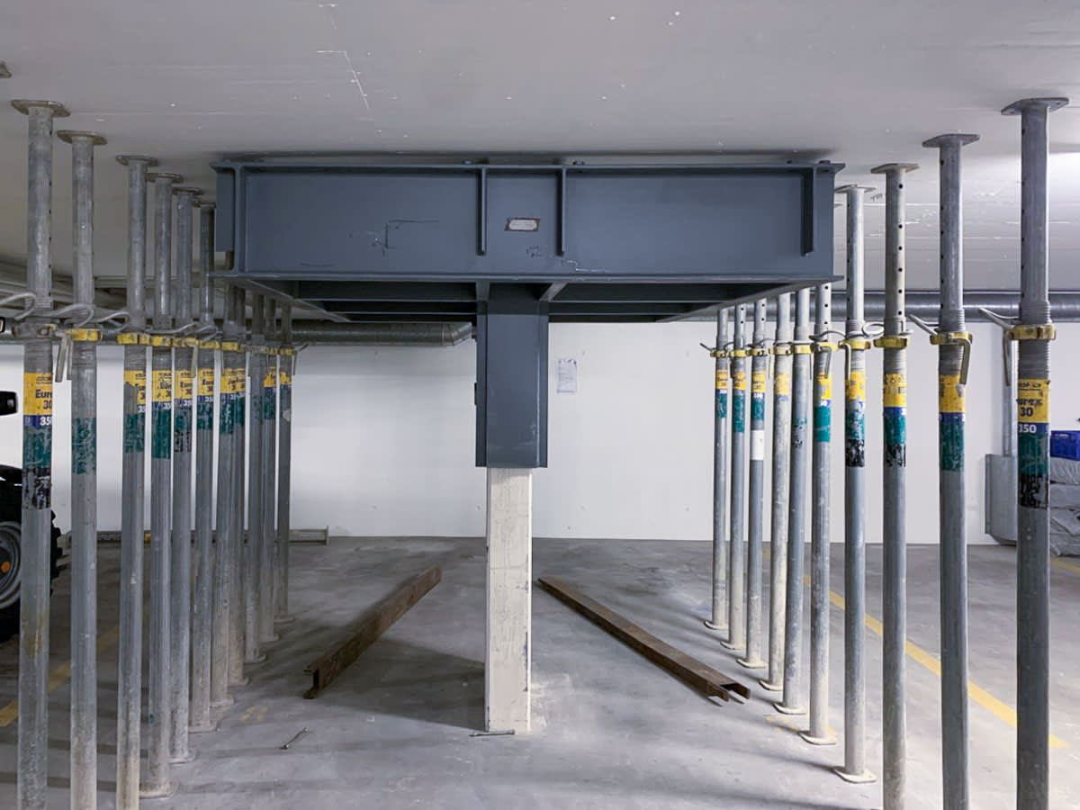 Statische Ertüchtigung Einstellhallendecke, Füllinsdorf – Hochbau – VZP Ingenieure AG