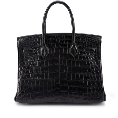 A black matte Niloticus crocodile Birkin 30 with 18k white gold and diamond hardware, 2006 — Sotheby's.