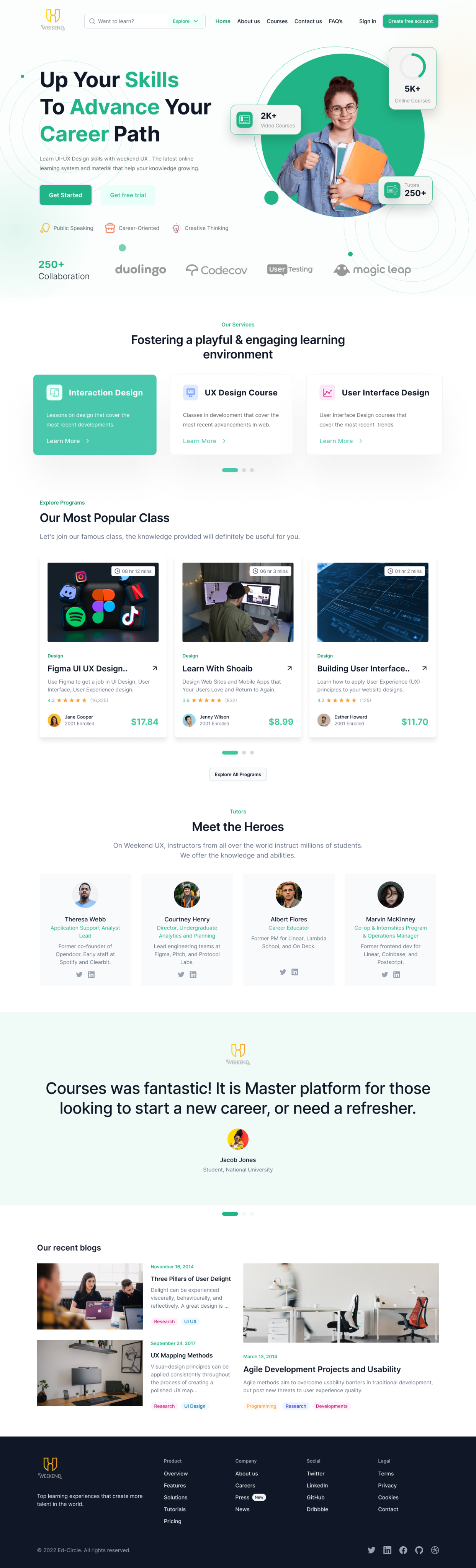 Learning Platform UI Design