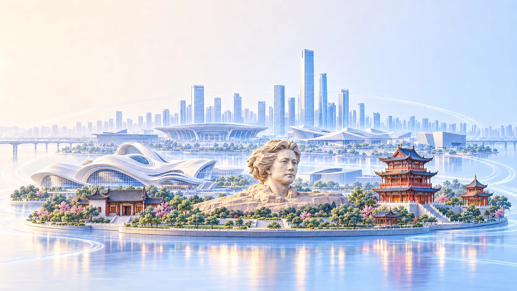 长沙城市建筑与文化地标全景