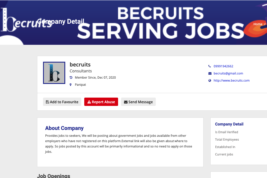 Becruits Job Search Engine
