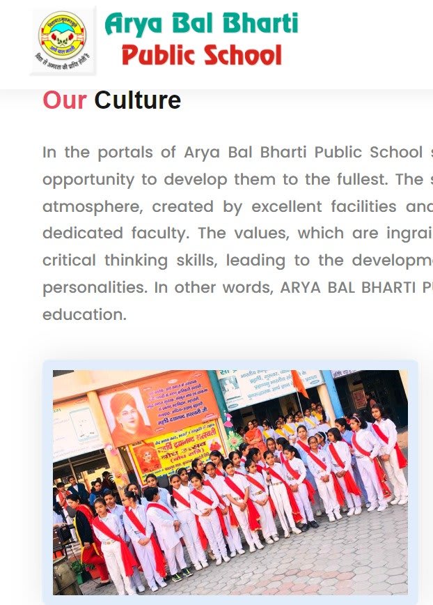 School Website Design and Development 3 arya baal bharti