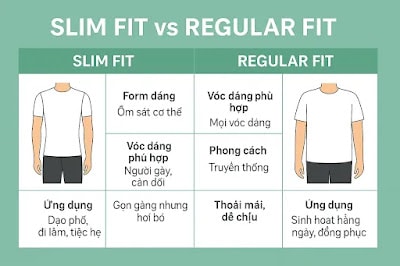 So sánh slim fit và regular fit – form áo nào phù hợp?