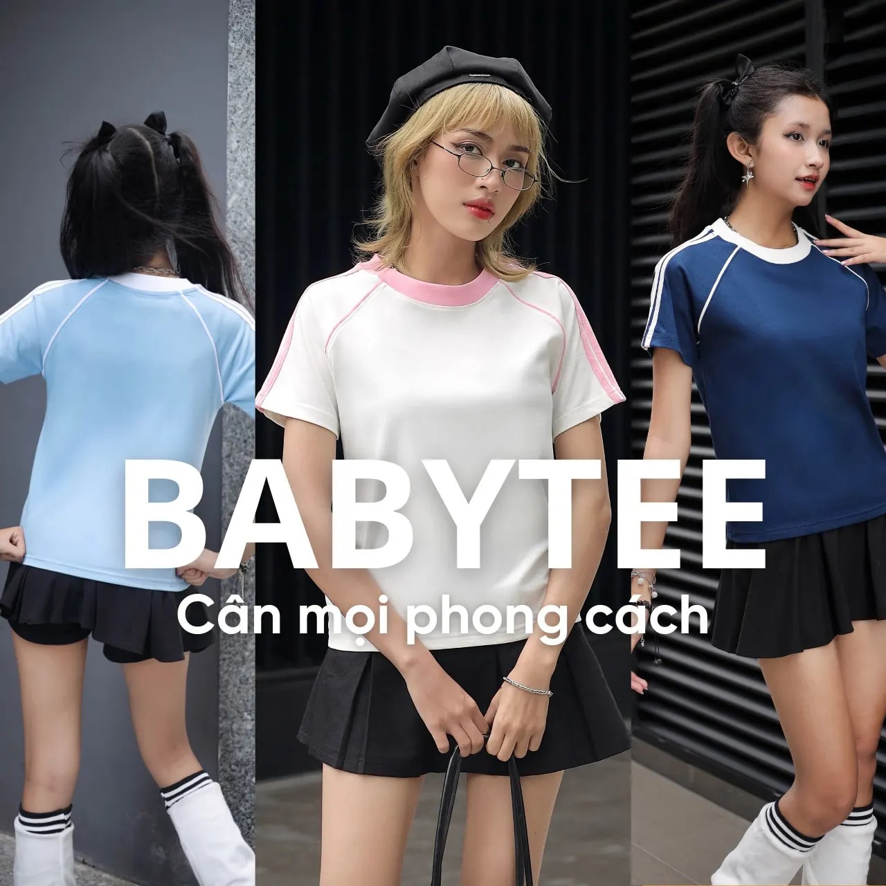 Áo baby tee line tại Ometee