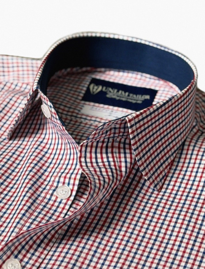 Áo Sơ Mi Nam Mischief Kẻ Gingham Xanh Đỏ - detail images