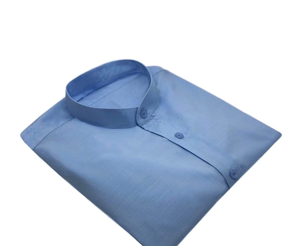 Sơ Mi Nam Cổ Tàu Xanh Navy - detail images