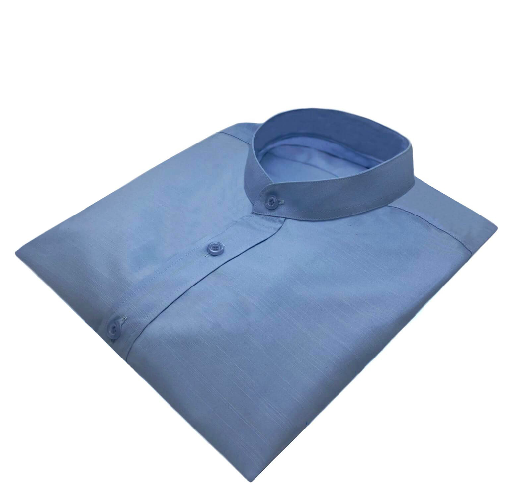 Sơ Mi Nam Cổ Tàu Xanh Navy - detail images