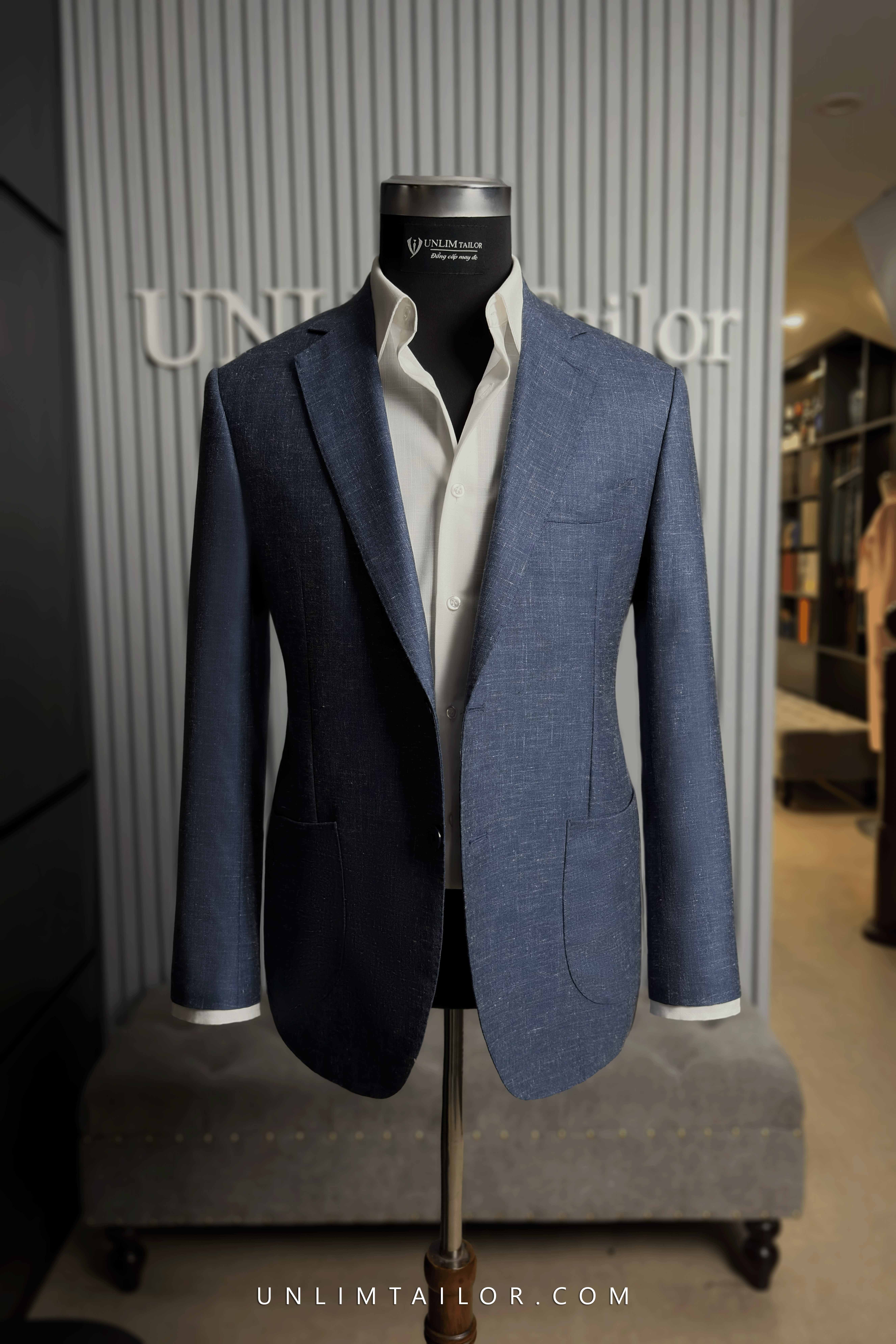 The Riviera Blue Linen Blazer