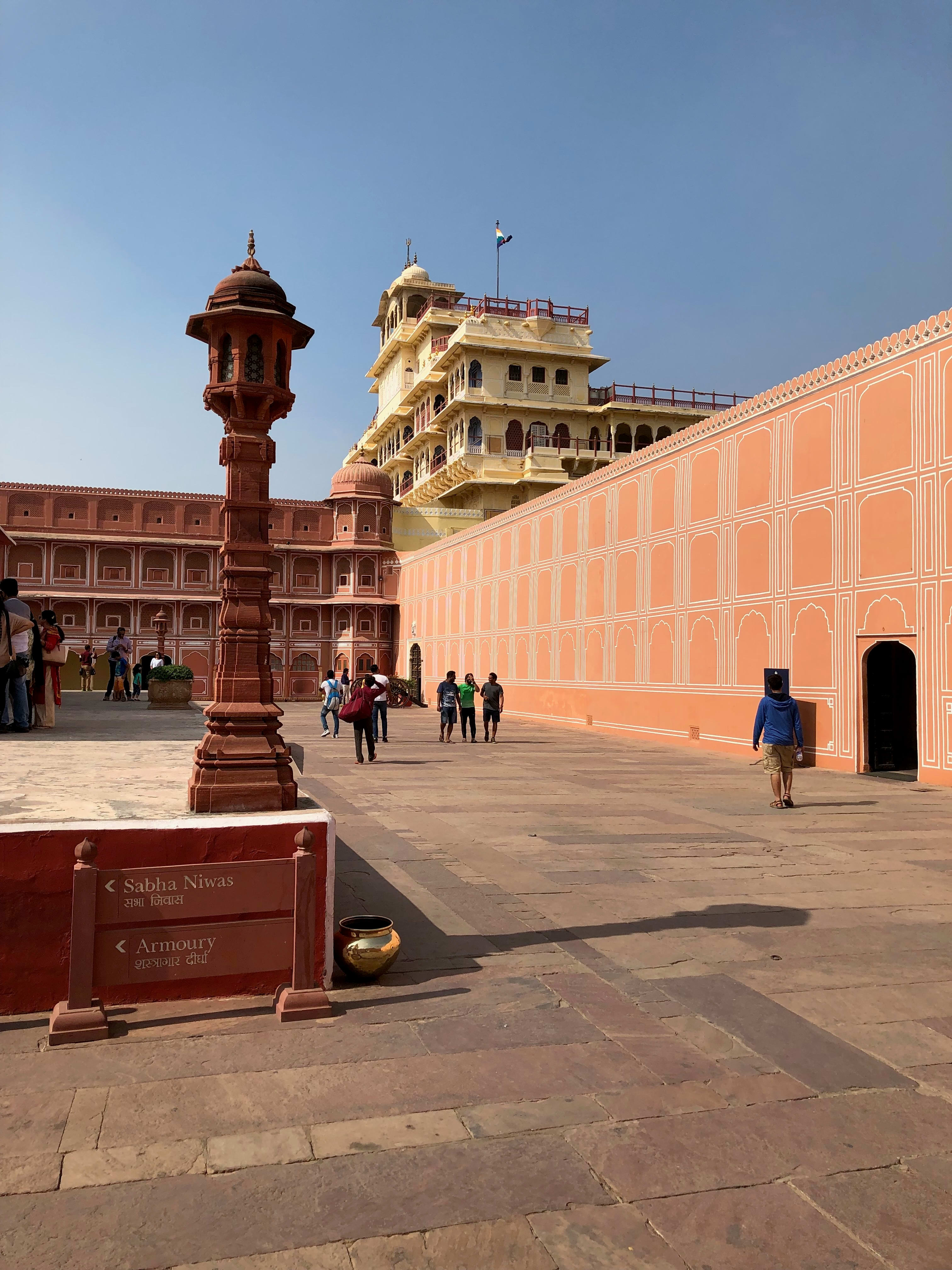 Decorative palace architecture at Jaipur City Palace.
