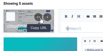 Copy URL to image in Cloudinary