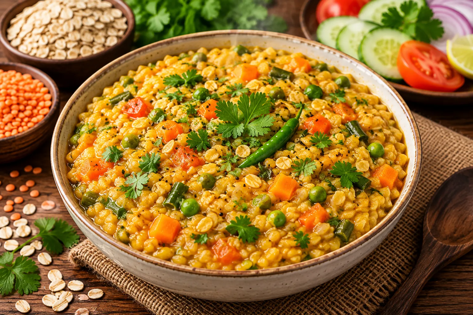 প্রোটিন রিচ ওটস ও ডাল খিচুড়ি