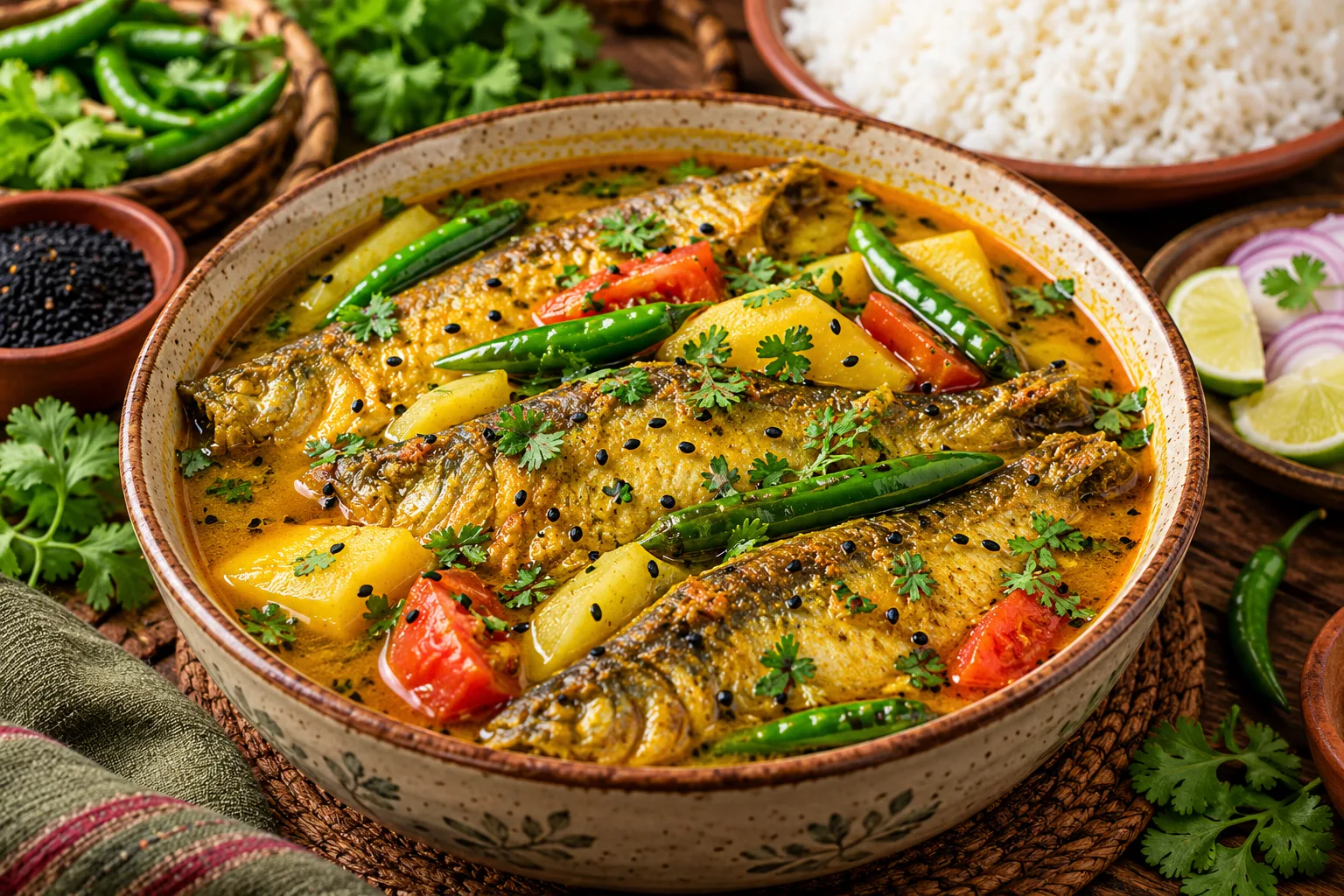 কালোজিরা ও কাঁচা মরিচ ফোড়নে পাবদা মাছের পাতলা ঝোল