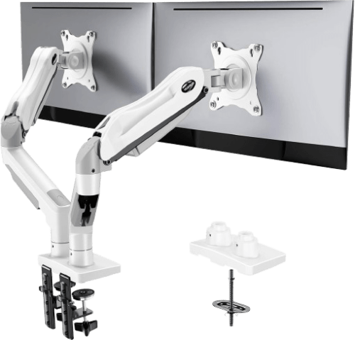 HUANUO Dual Monitor Stand - Adjustable Desk Mount for 2 Screens