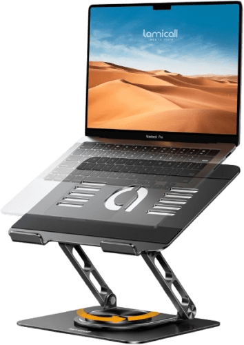 Lamicall Adjustable Laptop Stand - 360° Rotating Ergonomic