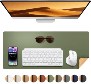 Aothia Dual-Sided Cork & Leather Desk Mat | Desk Protector